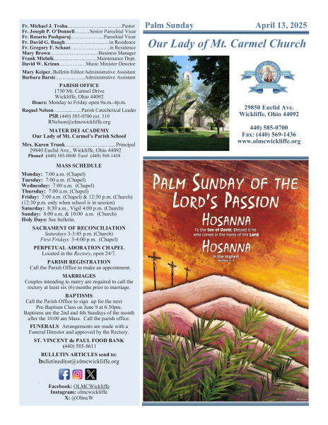 Palm Sunday - April 13, 2025