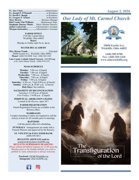 August 2 Bulletin