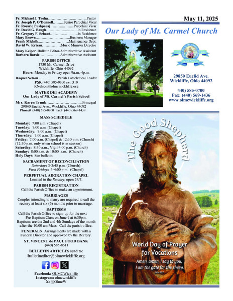 May 11, 2025 - Bulletin