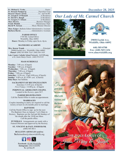 December 28, 2025 Bulletin