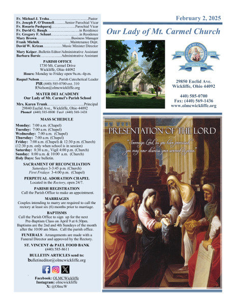 February 2, 2025 Bulletin