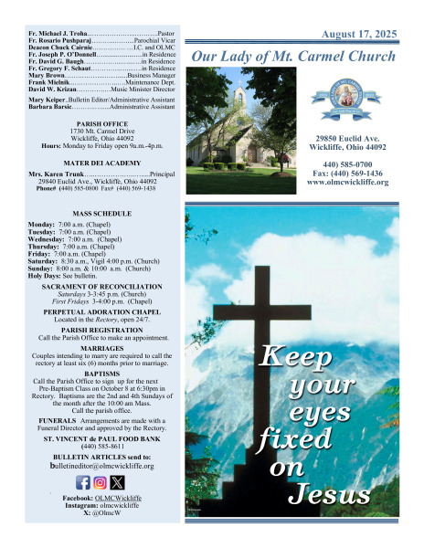 August 17, 2025 - Bulletin