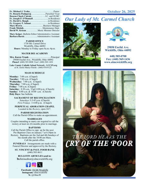 October 26, 2025 Bulletin