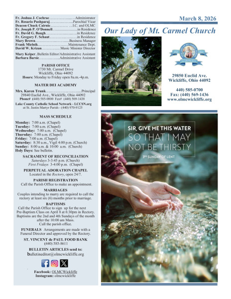 March 8, 2026 Bulletin