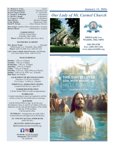 January 11, 2026 Bulletin